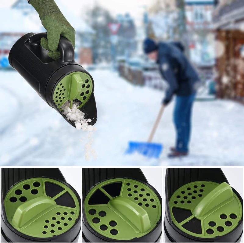 PERSZEN Seed Spreader Hand Held, Hand Spreader Lawn and Garden for Fertilizer Grass Seed Salt Ice Melt Earth Food, Seed Shaker with Multiple Adjustable Opening Sizes for All Purpose, Up to 80 Oz - Image 4